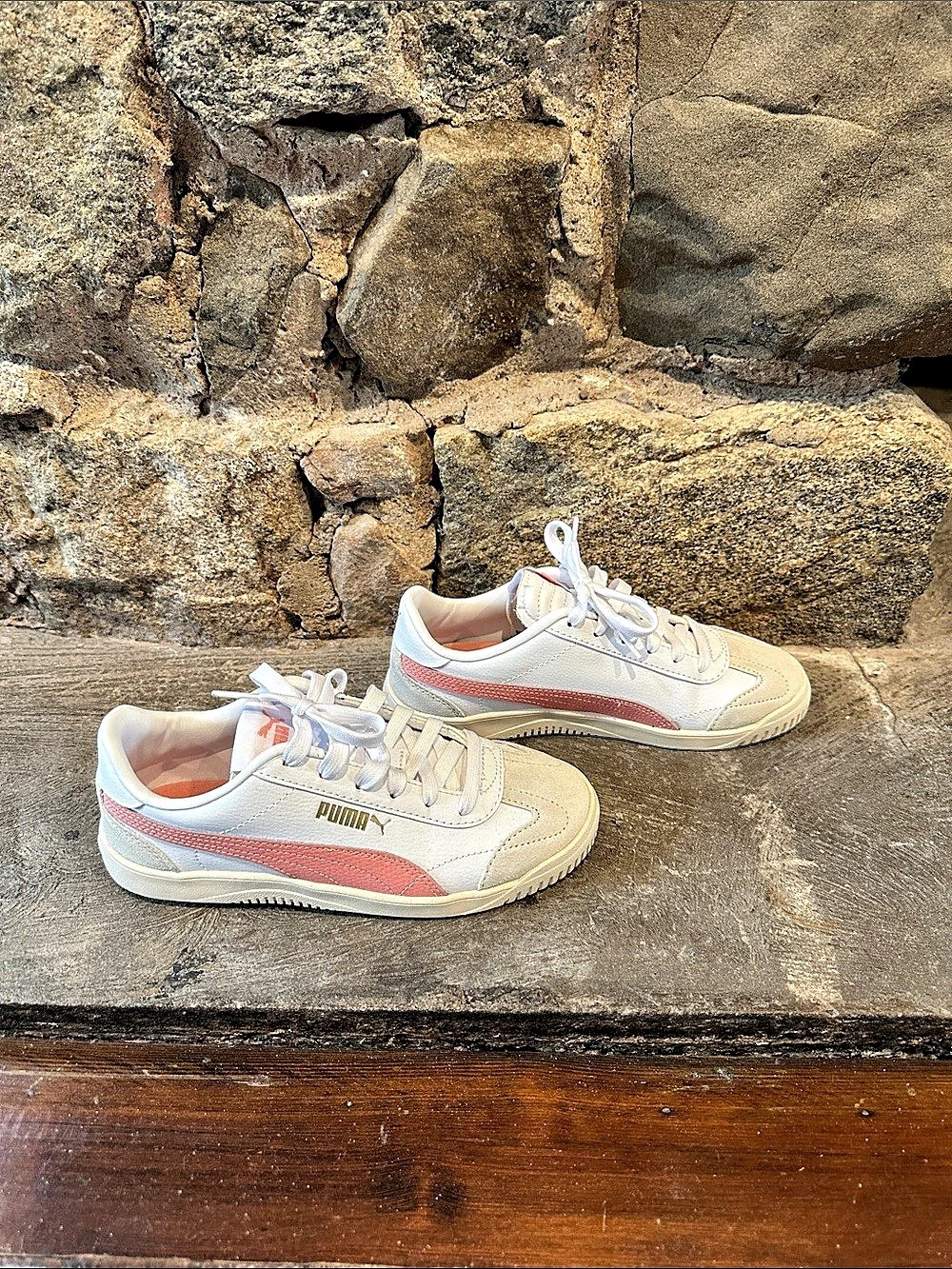 Puma Palermo White & Pink Sneakers